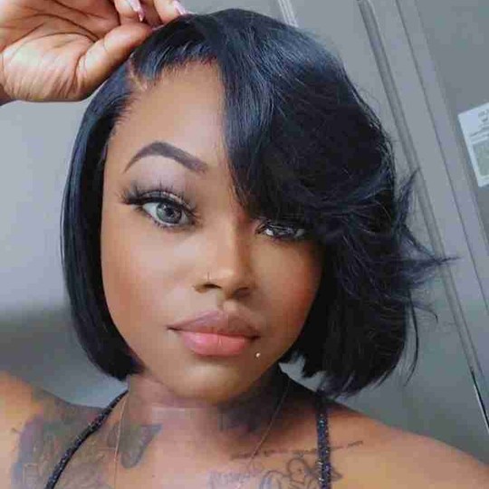 Sleek black bob quickweave