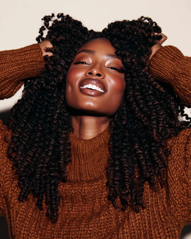 Voluminous curly crochet braids